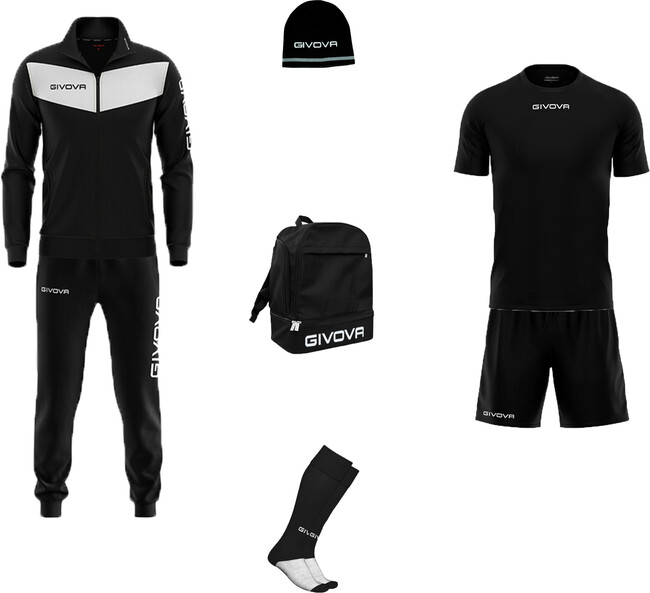 Sporta kostīms, vīriešu Givova Campo, balta/melna/zaļa, XL 