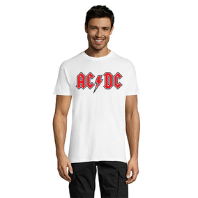 AC DC Red pánské tričko bílé 4XL