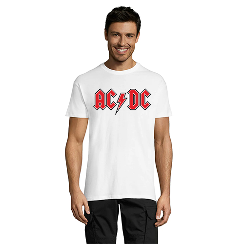 AC DC Red pánské tričko bílé 5XL