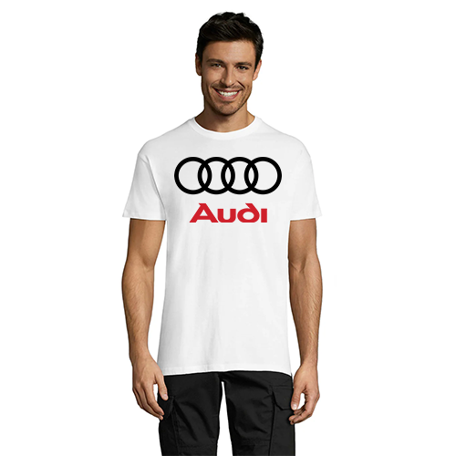 Audi Black and Red pánské tričko bílé 2XL