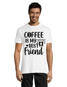 Coffee is my best friend pánské triko bílé 3XS