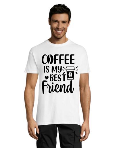 Coffee is my best friend pánské tričko bílé M