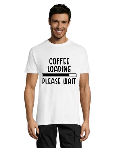 Coffee loading, Please wait pánské triko bílé 2XL