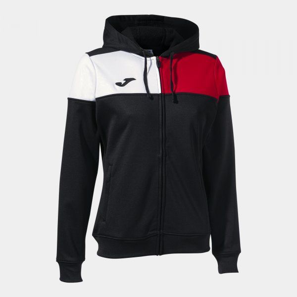 CREW V ZIP-UP HOODIE mikina černá červená bílá 2XS