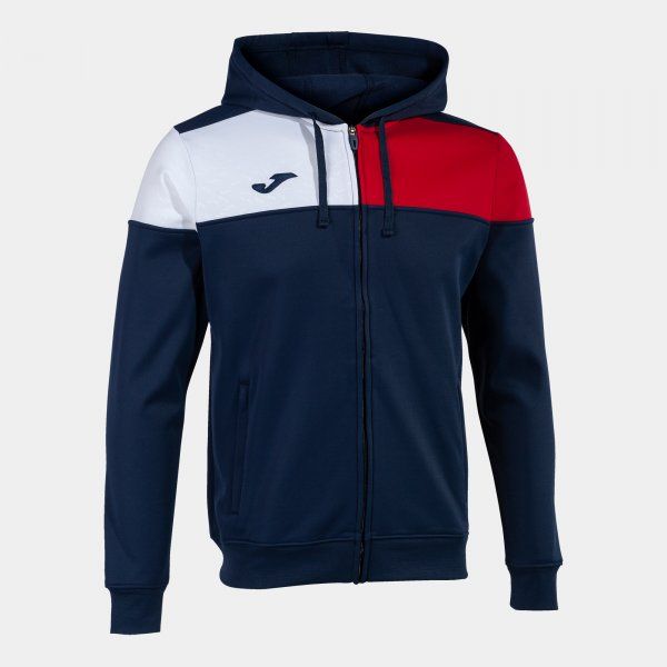 CREW V ZIP-UP HOODIE mikina navy červená bílá 5XS