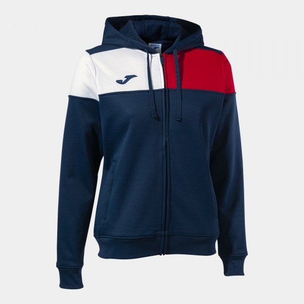 CREW V ZIP-UP HOODIE mikina navy červená bílá M