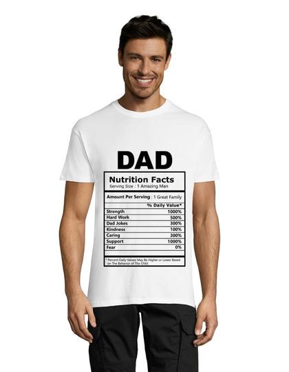Dad's Nutrition Facts pánské triko bílé 2XL