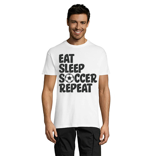 Eat Sleep Soccer Repeat pánské triko černé 2XS