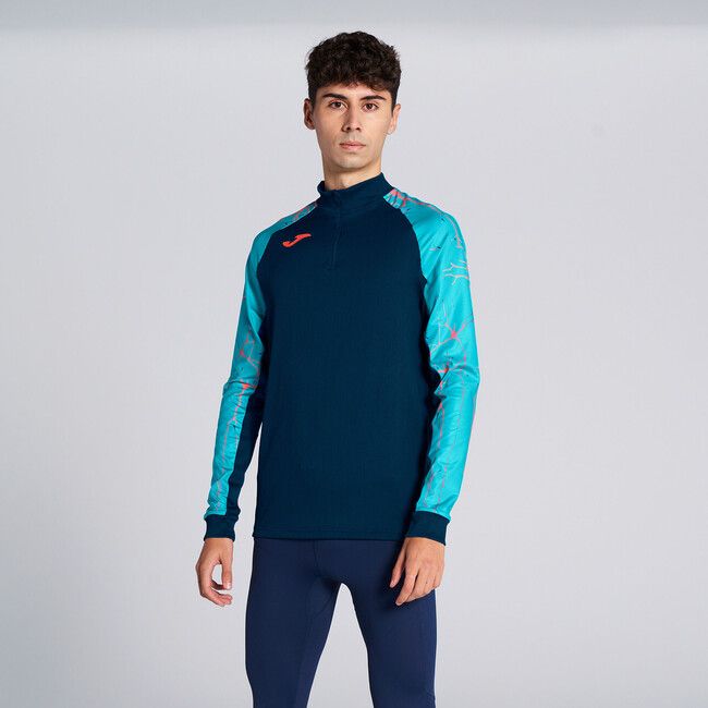 ELITE IX SWEATSHIRT dlouhé tričko navy tyrkysová L