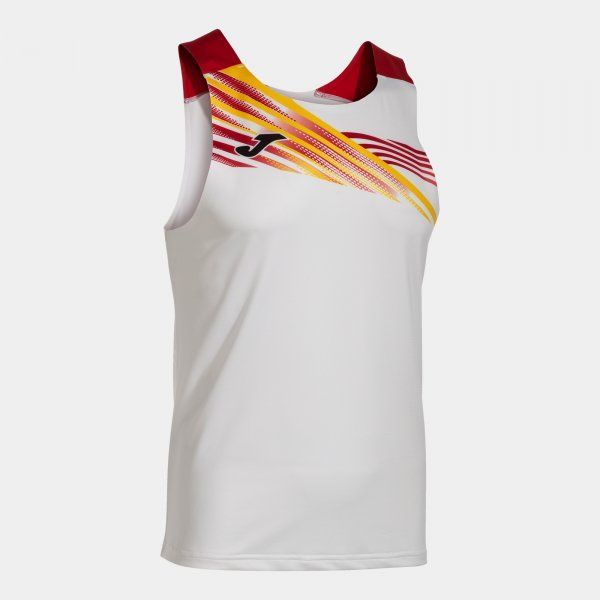 ELITE X SLEEVELESS SHIRT sportovní tílko bílá červená 2XL