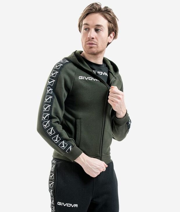 FELPA FULL ZIP BAND mikina vojenská zelená 2XL