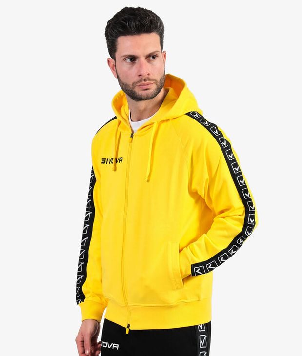 FELPA FULL ZIP CON CAPPUCCIO TERRY BAND žlutá L