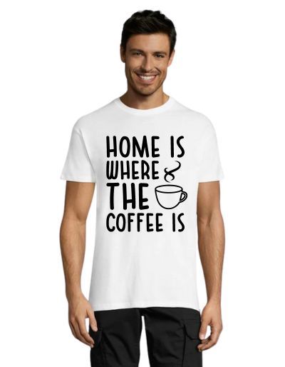 Home is where the coffee is pánské tričko bílé 5XL