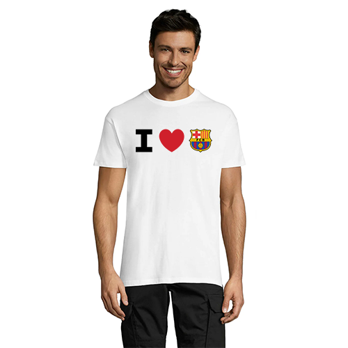 I Love FC Barcelona pánské tričko bílé 2XS