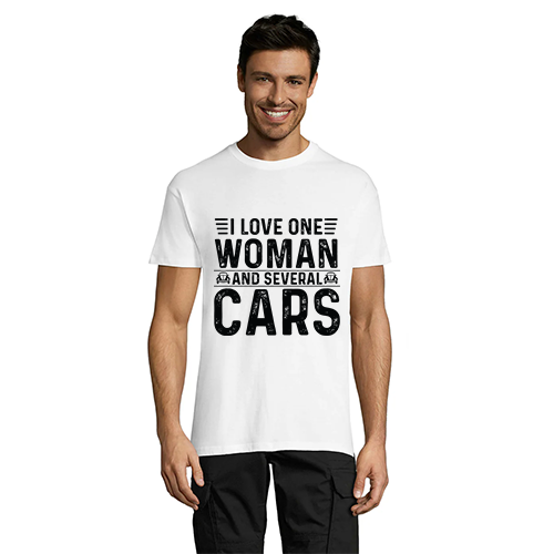 I Love One Woman and Several Cars pánské triko bílé 3XL