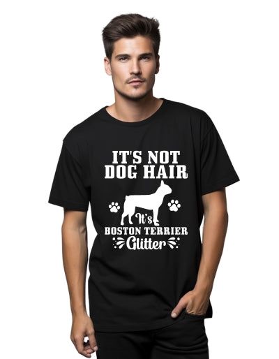 It's not dog hair, It's Boston Terrier glitter pánské tričko bílé 2XS