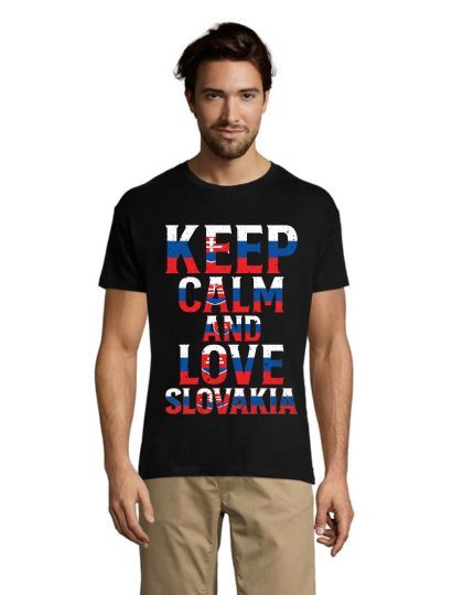 Keep calm and love Slovakia pánské triko černé 2XS