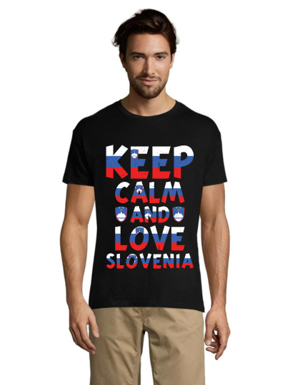 Keep calm and 2XLove Slovenia pánské triko černé 2XL