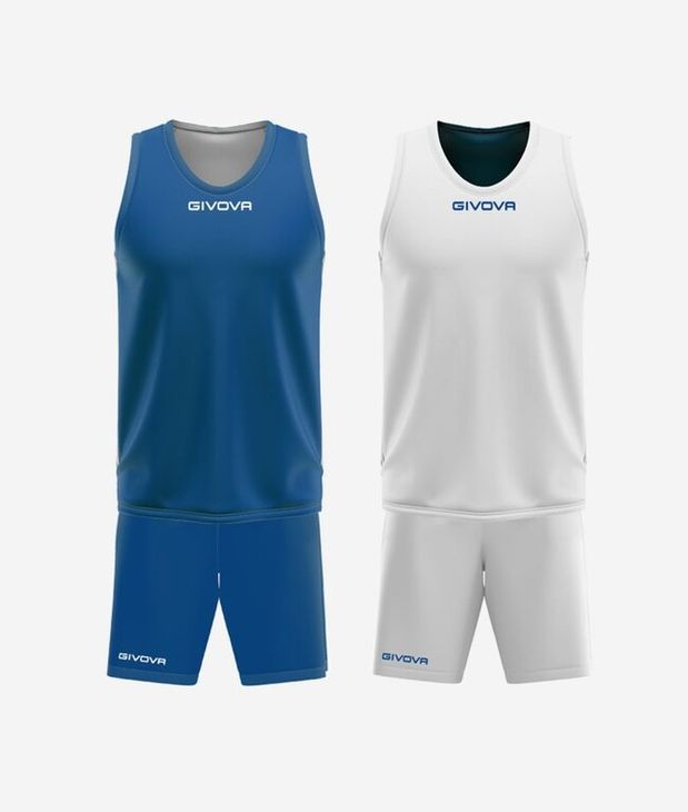 KIT DOUBLE IN MESH basketbalový set azurová modrá/bílá 3XL