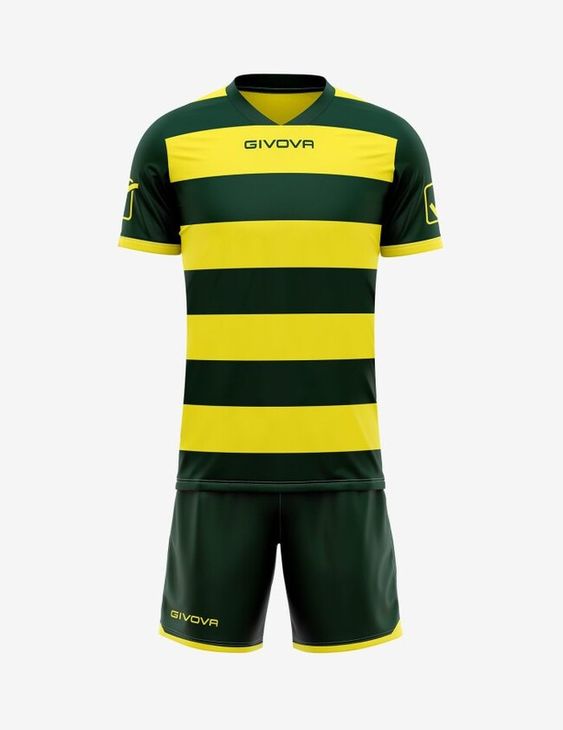 KIT RUGBY dres tmavě zelená/žlutá L