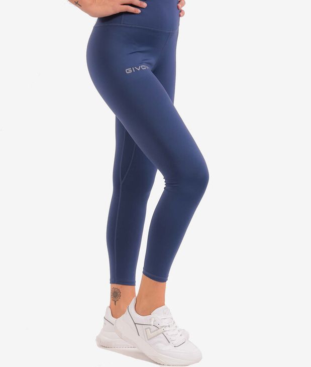 LEGGINGS BASIC běžecké kalhoty modrá L