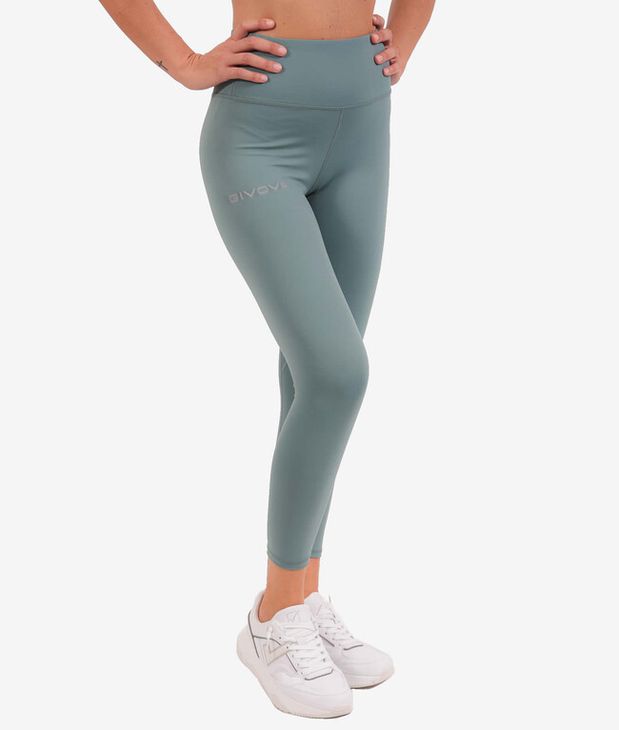 LEGGINGS BASIC běžecké kalhoty petrolejová zelená 2XL