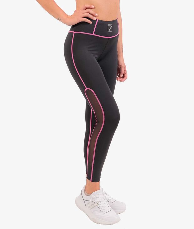 LEGGINGS MOON běžecké kalhoty černá/růžová L