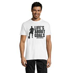 Life's About Goals pánské triko bílé 3XL