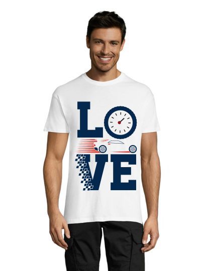 Love racing pánské tričko bílé 2XS