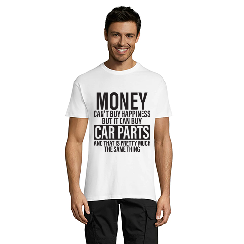 Money Can't Buy Happiness pánské triko bílé XL