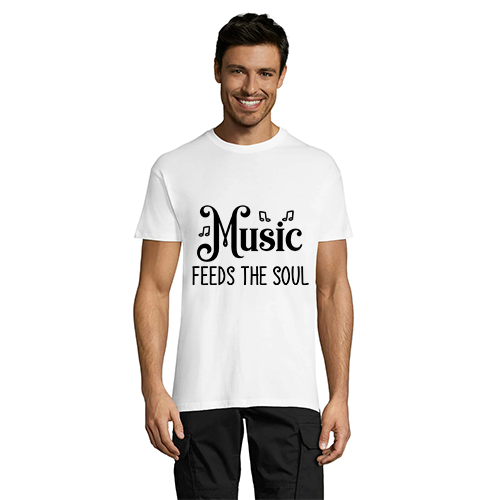 Music Feeds The Soul pánské tričko bílé 2XS