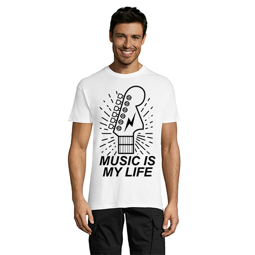 Music is my life pánské tričko bílé 2XL