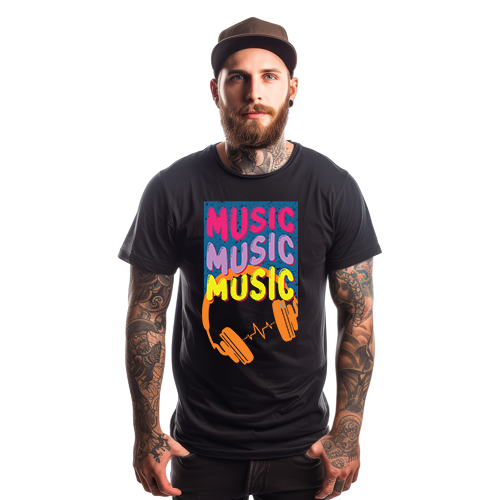 Music Music Music pánské tričko bílé 2XS