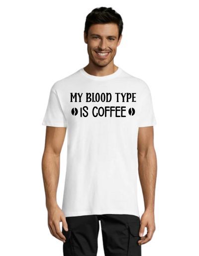 My blood type is coffee pánské tričko bílé L