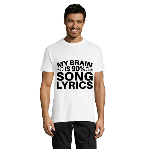 My Brain is 90% Song Lyrics pánské triko bílé S