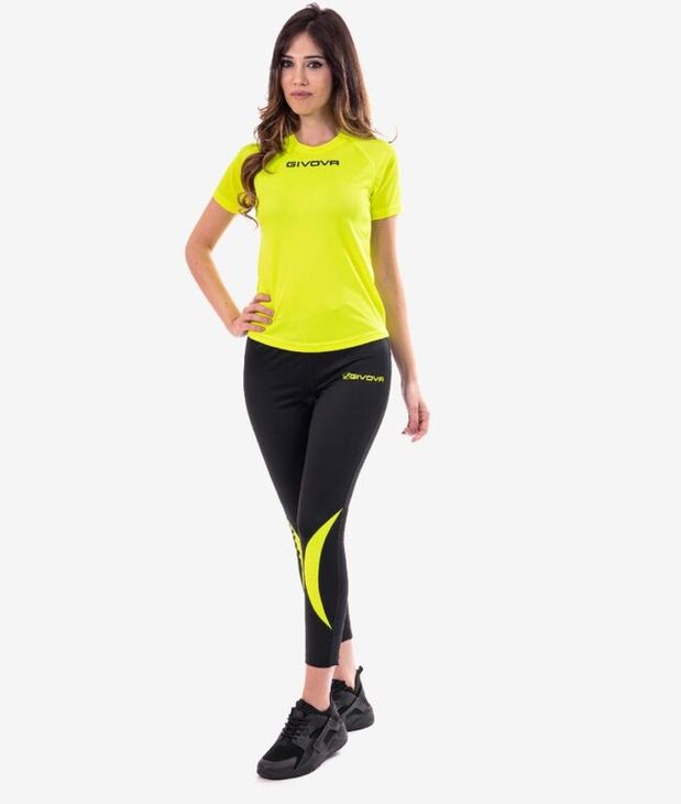 RUNNING LONG PANT běžecké kalhoty černá/fluo žlutá 2XL