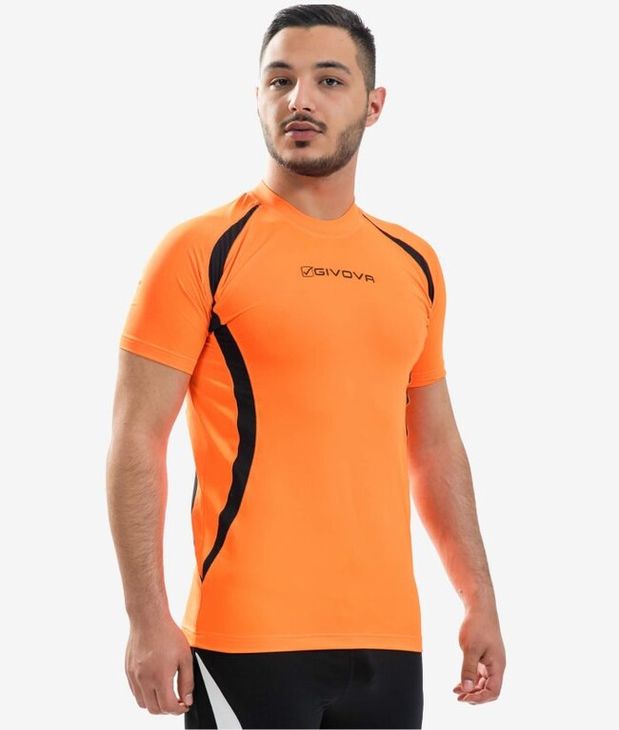 RUNNING SHIRT tričko fluo oranžová/černá L