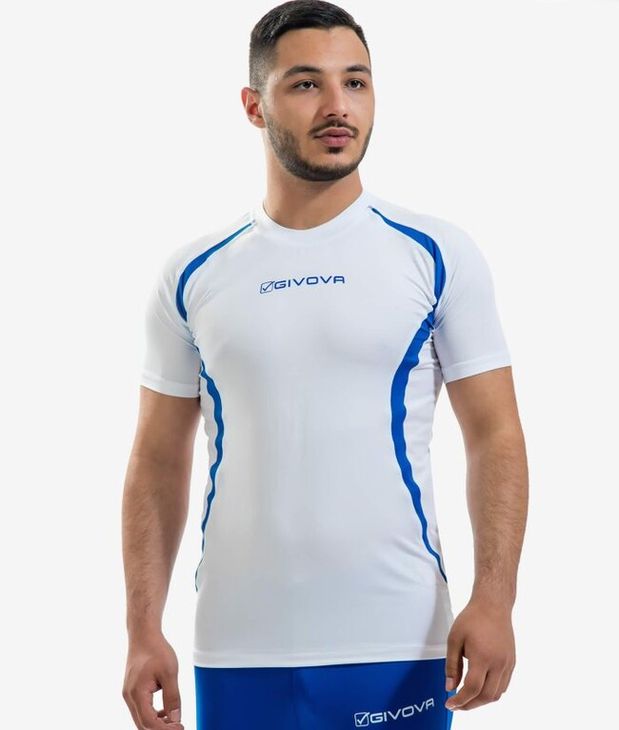 RUNNING SHIRT tričko bílá/azurová modrá L