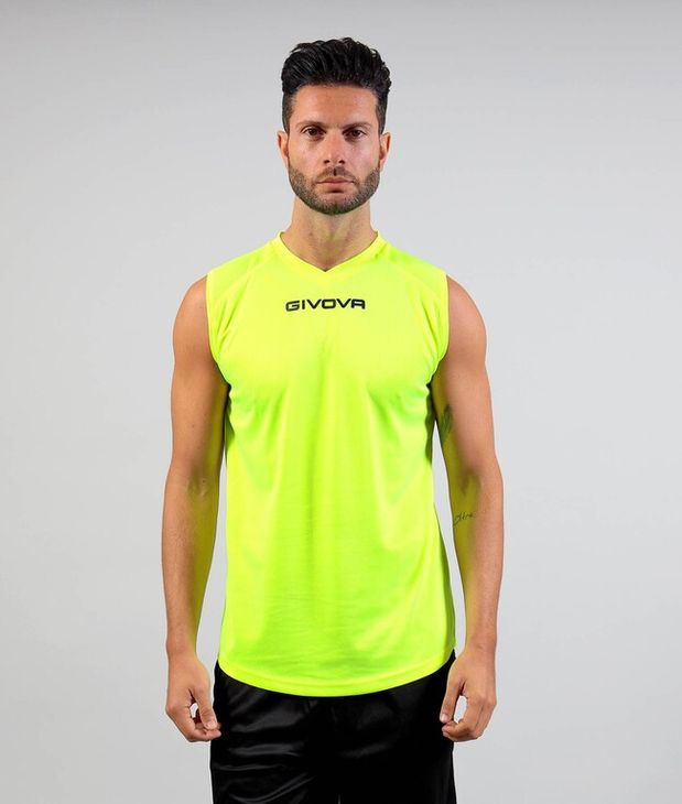 SHIRT SMANICATO GIVOVA ONE sportovní tílko fluo žlutá 3XL