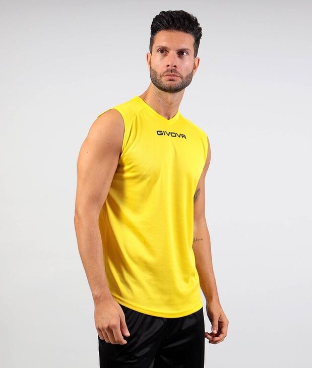 SHIRT SMANICATO GIVOVA ONE sportovní tílko žlutá 2XL