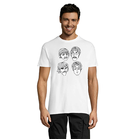The Beatles Faces pánské tričko bílé 2XS