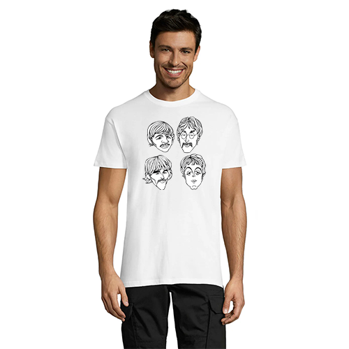 The Beatles Faces pánské tričko bílé 4XS