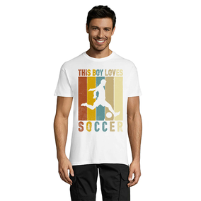 This Boy Loves Soccer pánské tričko bílé 2XL