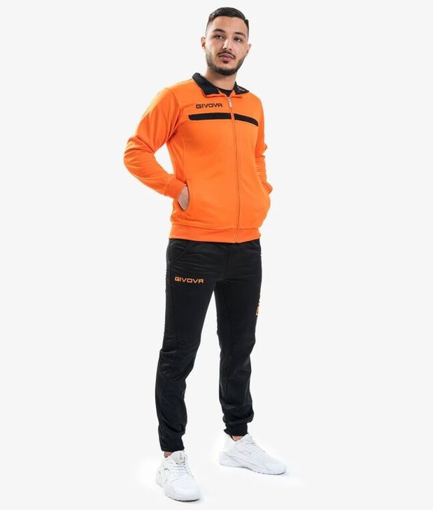 TUTA GIVOVA ONE FULL ZIP POLARFLEECE souprava oranžová/černá 2XL