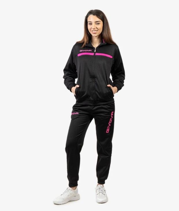 TUTA GIVOVA ONE FULL ZIP POLARFLEECE souprava černá/růžová 2XL