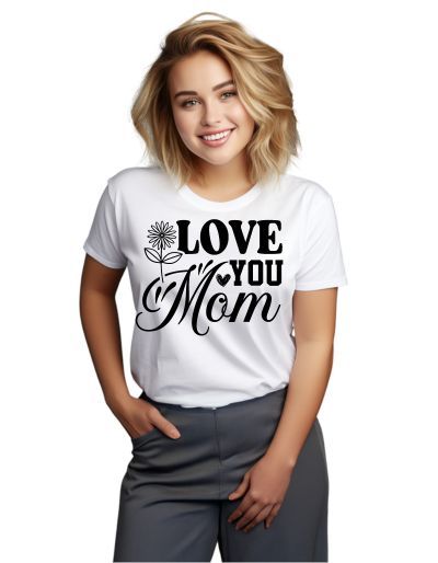 Wo Love you mom pánské tričko bílé 2XS